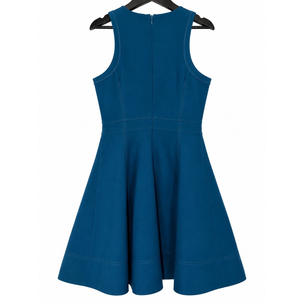 Cinq a Sept Teal Blue Sleeveless Fit and Flare Dress Size 8
